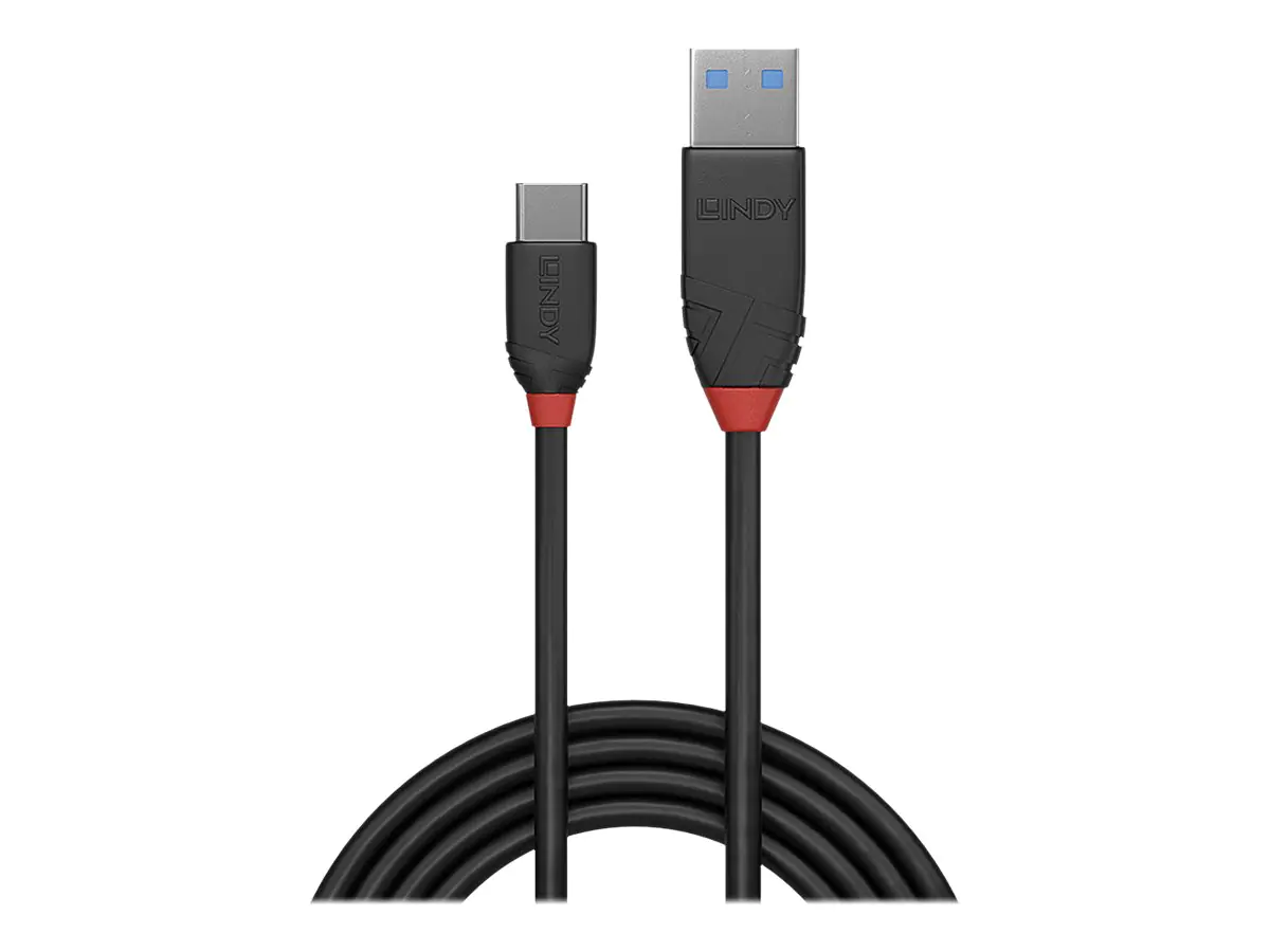 Lindy Black Line - USB-Kabel - 24 pin USB-C (M) zu USB Typ A (M) - USB 3.1 Gen 2 - 1.5 m - rund - Schwarz