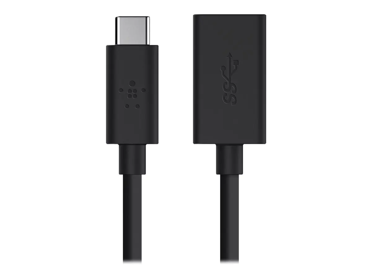 Belkin 3.0 USB-C to USB-A Adapter - USB-Adapter - 24 pin USB-C (M) umkehrbar zu USB Typ A (W) - USB 3.0 - 3 A - Schwarz