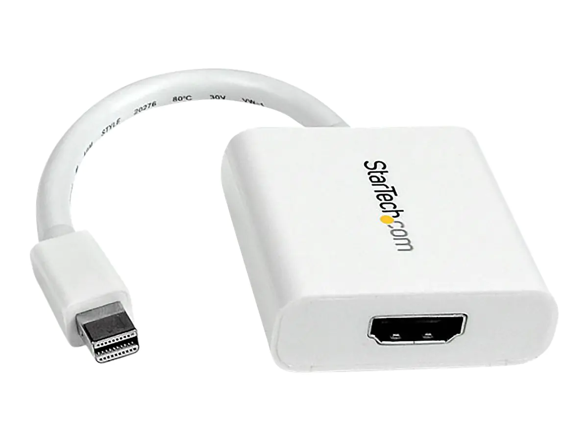 StarTech Mini DisplayPort auf HDMI Adapter - mDP zu HDMI (Stecker/Buchse) Konverter - 1920x1200 - Weiß - Videoadapter - Mini DisplayPort männlich zu HDMI weiblich - 17 cm - weiß