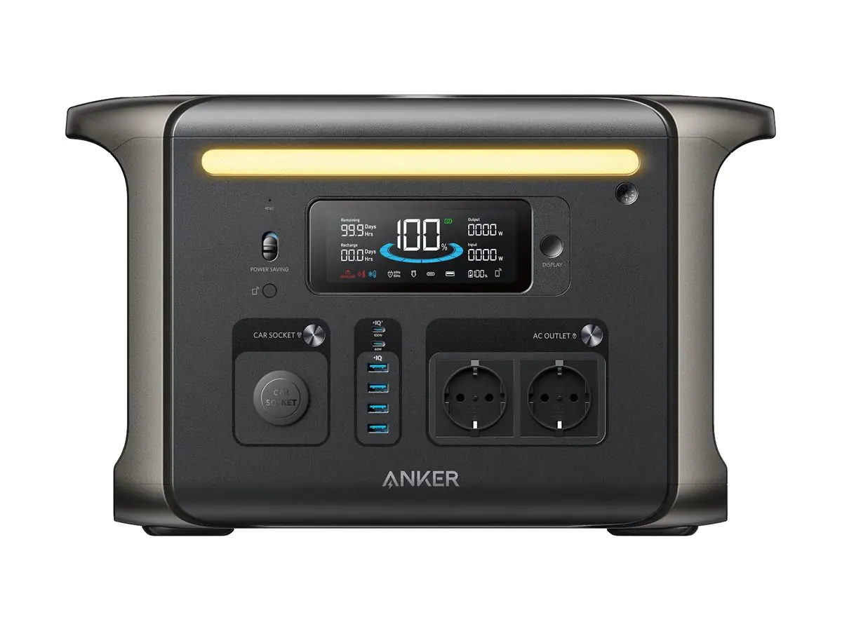 Anker SOLIX F1500 - Tragbares kraftwerk - Wechselstrom 230 V - 1800 Watt - Lithiumeisenphosphat - 480000 mAh - 1536 Wh - Wi-Fi, Bluetooth - Ausgangsanschlüsse: 9