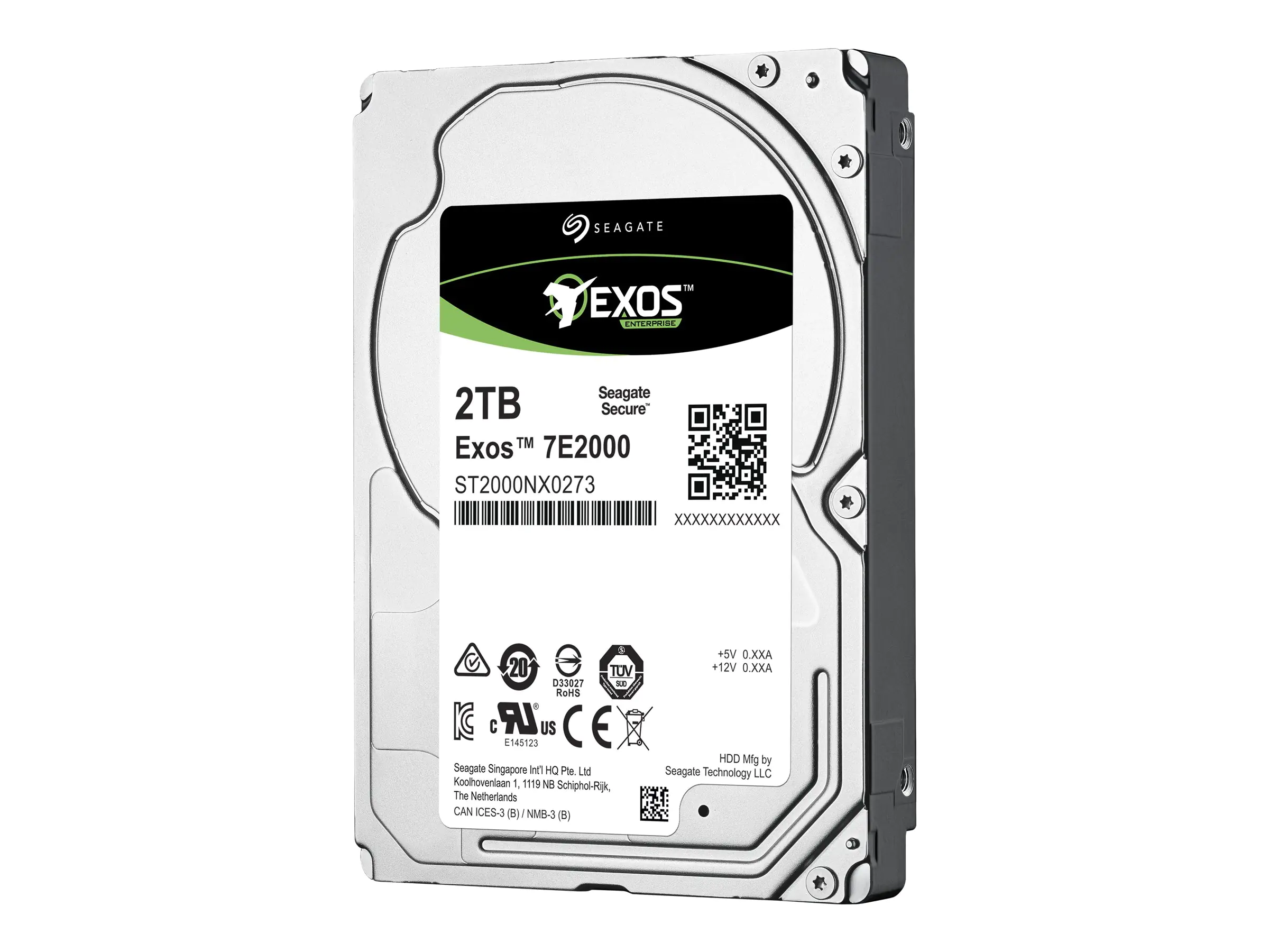 Seagate Exos 7E2000 ST2000NX0273 - Festplatte - 2 TB - intern - 2.5" SFF (6.4 cm SFF) - SAS 12Gb/s - nearline - 7200 rpm - Puffer: 128 MB