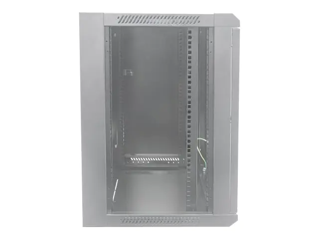 Intellinet Network Cabinet, Wall Mount (Standard), 12U, Usable Depth 410mm/Width 510mm, Grey, Flatpack, Max 60kg, Metal & Glass Door, Back Panel, Removeable Sides, Suitable also for use on desk or floor, 19",Parts for wall install (eg screws/rawl plugs) n