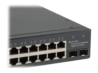 LevelOne GTP-5281 - Switch - L3 Lite - managed - 48x 10/100/1000 (PoE+) + 2x 10 Gigabit SFP+