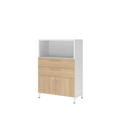 Hammerbacher Regalschrank FlexWall 800 x 1.180 x 417 mm (B x H x T) Flügeltür ohne Rollen Holz