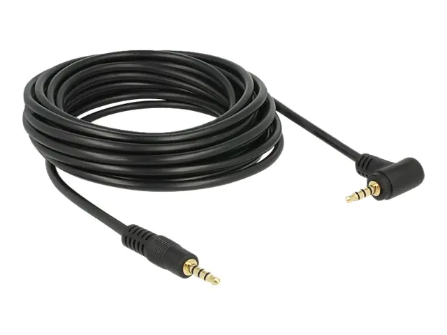 Delock - Headset-Kabel - 4-poliger Mini-Stecker männlich zu 4-poliger Mini-Stecker männlich gewinkelt - 5 m - Schwarz