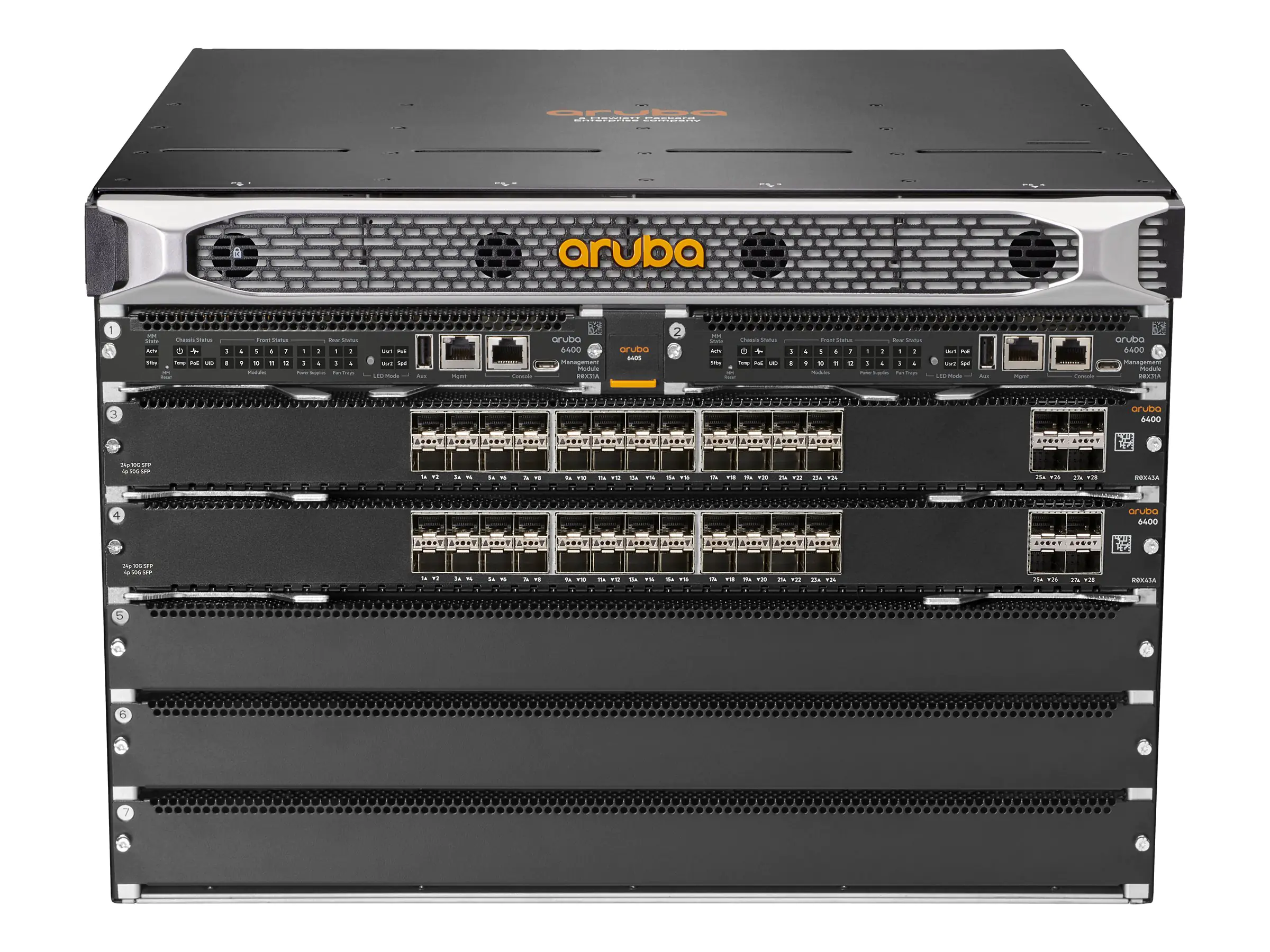 HPE Aruba 6405 48SFP+ 8SFP56 - Switch - L3 - managed - 48 x 1 Gigabit / 10 Gigabit SFP+ + 8 x