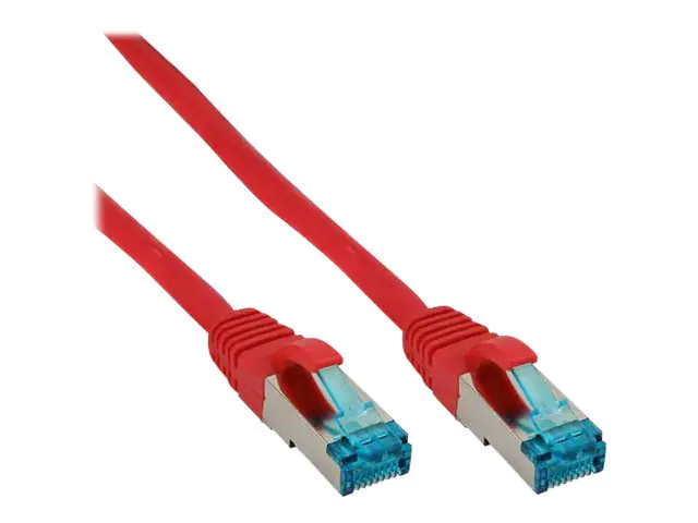 InLine - Patch-Kabel - RJ-45 (M) zu RJ-45 (M) - 50 cm - SFTP, PiMF - CAT 6a - geschirmt, halogenfrei, ohne Haken - Rot