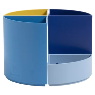 Exacompta Stifteköcher Bee Blue The Quater 12 x 12 x 8,3 cm (B x H x T) Polystyrol, recycelt hellblau/marineblau/safran/türkis