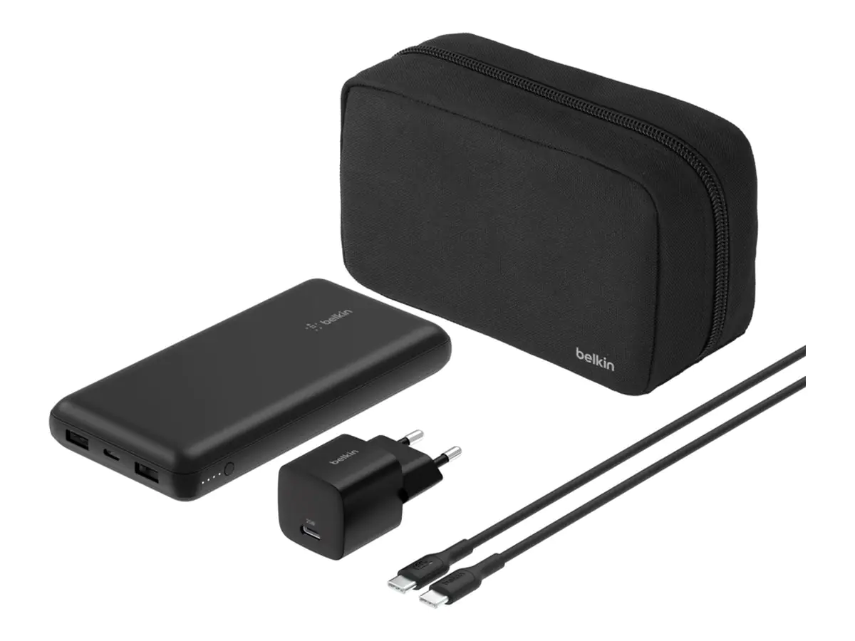 Belkin BoostCharge - Powerbank + AC-Netzteil - 20000 mAh - PD - 3 Ausgabeanschlussstellen (24 pin
