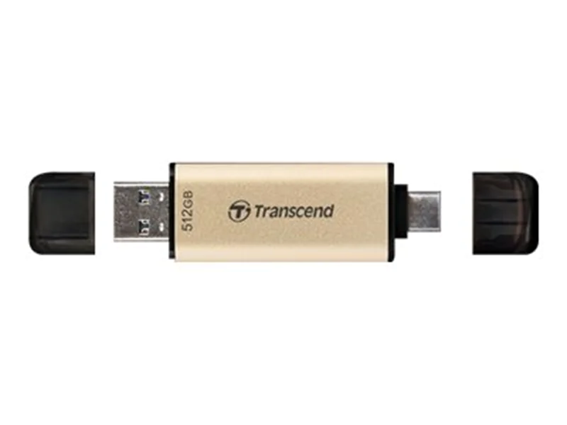 Transcend JetFlash 930C - USB-Flash-Laufwerk - 512 GB - USB 3.2 Gen 1 / USB-C - Gold