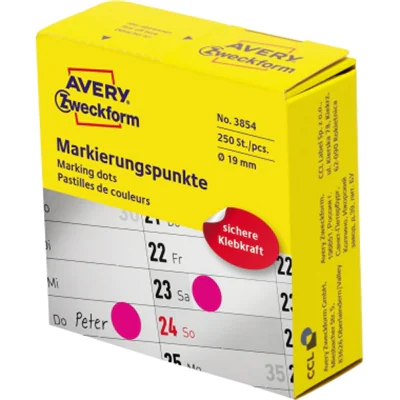Avery Zweckform Markierungspunkt 3854 19mm magenta 250 St./Pack.