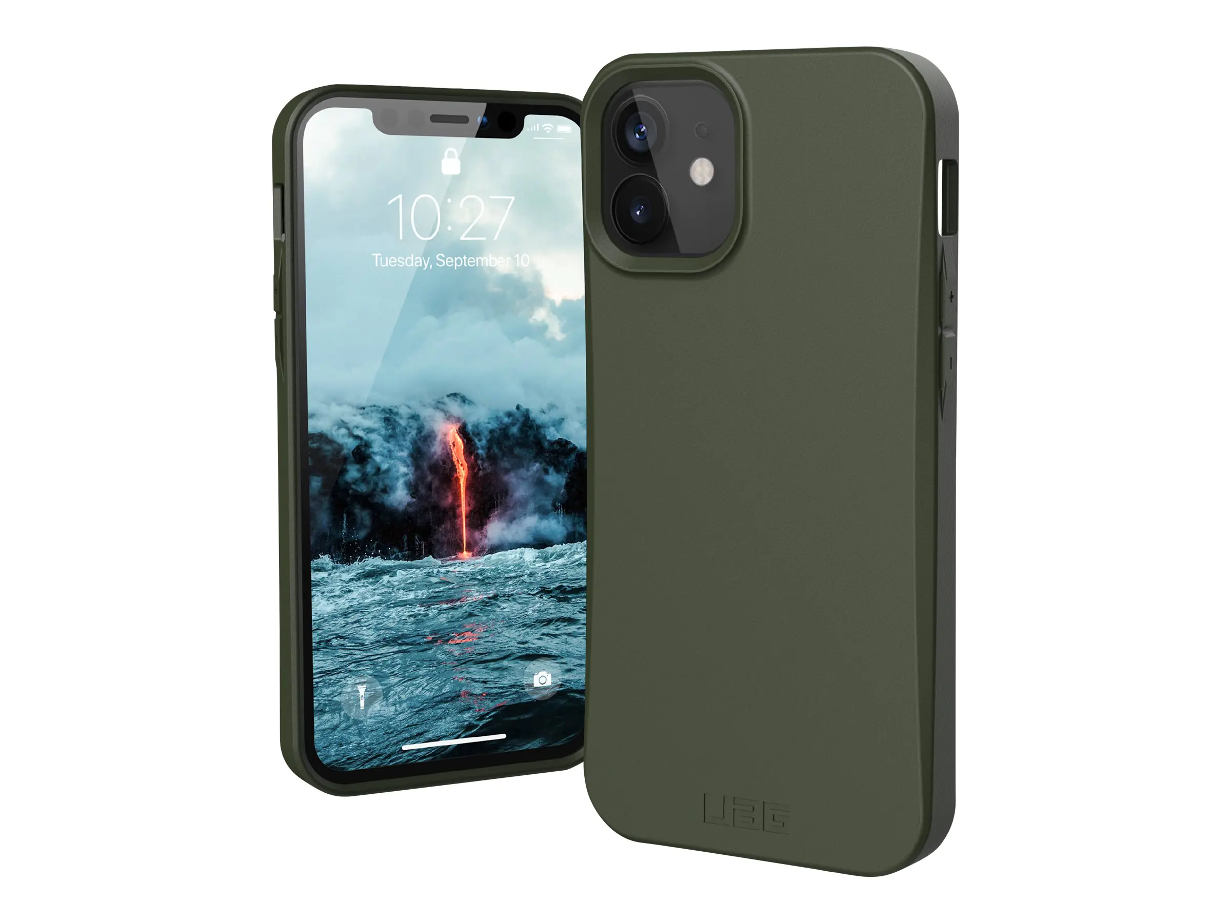 UAG Rugged Case for iPhone 12 Mini 5G [5.4-inch] - Outback Olive - Hintere Abdeckung für Mobiltelefon - Oliv - für Apple iPhone 12 mini