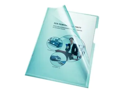Bene L-förmiger Ordner - für A4 (210 x 297 mm) - durchsichtig blau (Packung mit 100) 205000BL