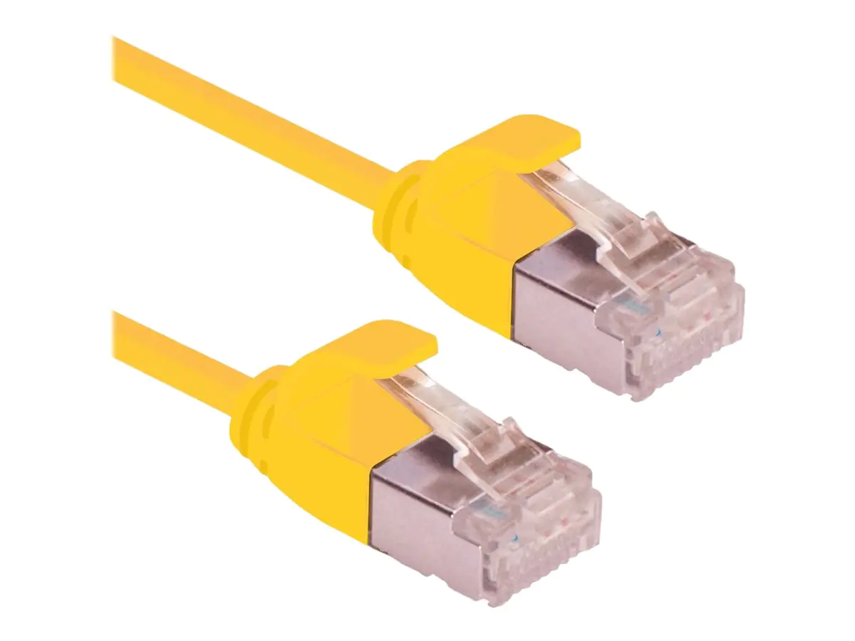 Roline Green - Patch-Kabel - RJ-45 (M) zu RJ-45 (M) - 15 cm - U/FTP - CAT 6a - halogenfrei, geformt, ohne Haken, verseilt - Gelb