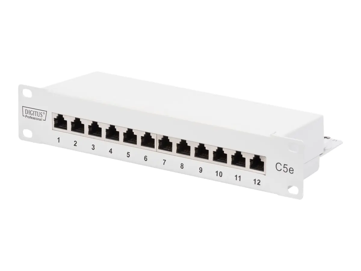 DIGITUS CAT 5e, Class D Patch Panel, geschirmt, grau DN-91512S-G