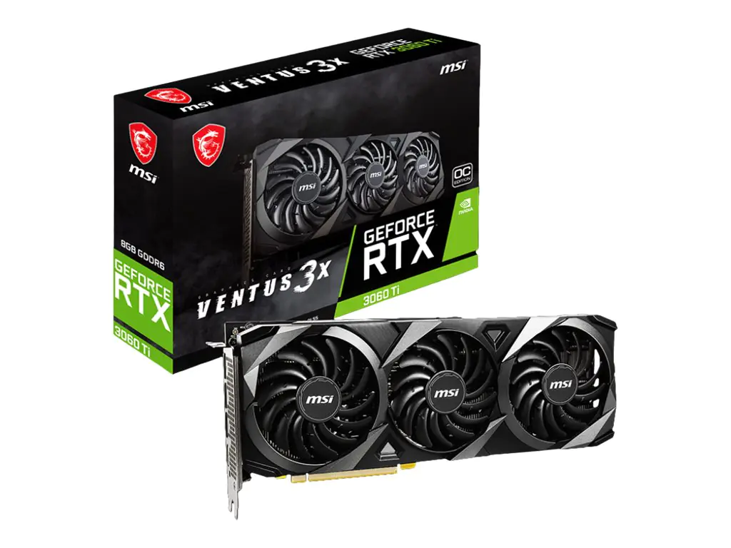 MSI GeForce RTX 3060 TI VENTUS 3X 8G OC LHR - Grafikkarten - GF RTX 3060 Ti - 8 GB GDDR6 - PCIe 4.0 - HDMI, 3 x DisplayPort