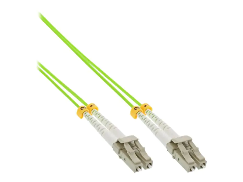 InLine - Patch-Kabel - LC Multi-Mode (M) zu LC Multi-Mode (M) - 15 m - Glasfaser - Duplex - 50/125 Mikrometer - OM5 - halogenfrei - grün