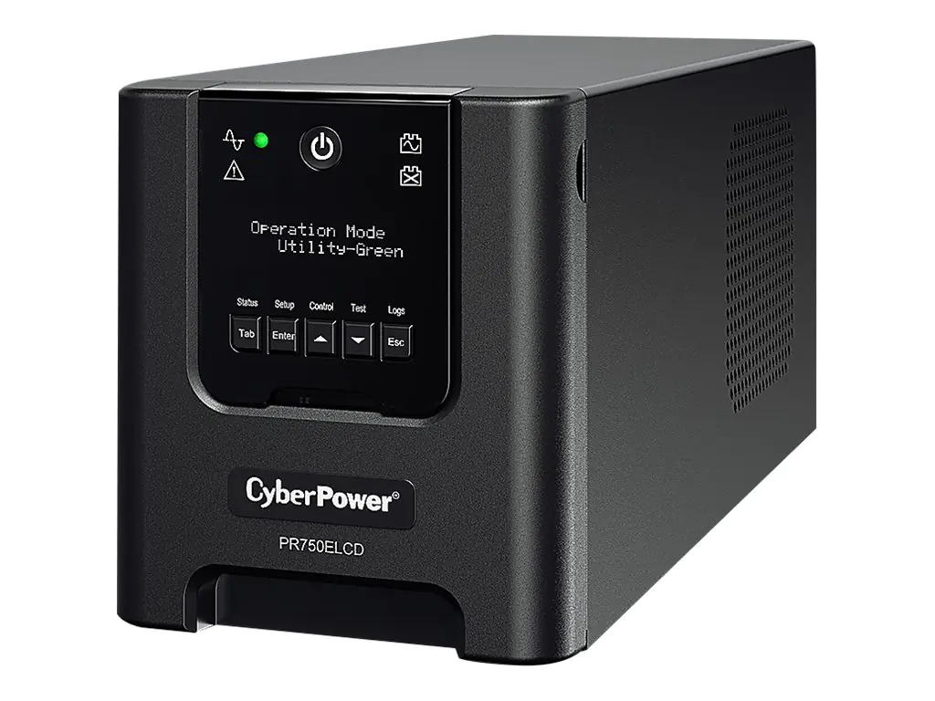 CyberPower Professional Tower Series PR750ELCDGR - USV - Wechselstrom 230 V - 675 Watt - 750 VA - 1-phasig - RS-232, USB - Ausgangsanschlüsse: 4 - aktive PFC - Schwarz