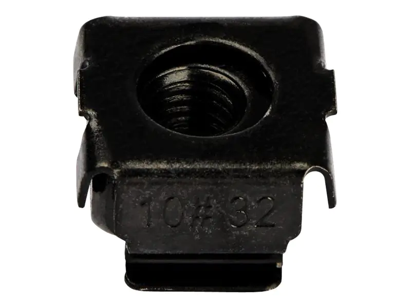 StarTech CABCAGENUTS1032 Kafigmuttern (10-32, fur Server-Rack, 50 Stuck, schwarz) - Käfigmuttern - Schwarz - TAA-konform (Packung mit 50) - für P/N: 2POSTRACK42, 4POSTRACK12U, 4POSTRACK25U, 4POSTRACK42, RK1219WALHMR, RK1219WALHR