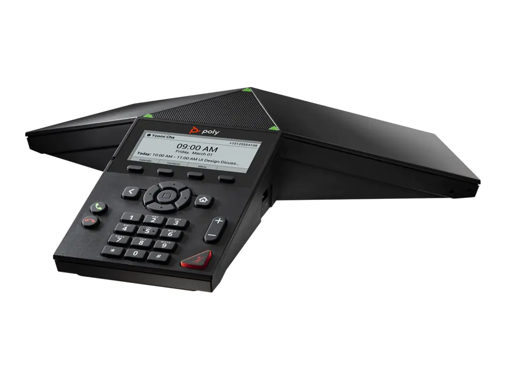 Poly Trio 8300 - VoIP-Konferenztelefon - mit Bluetooth-Schnittstelle mit Rufnummernanzeige/Anklopffunktion - IEEE 802.11a/b/g/n (Wi-Fi) / Bluetooth 5.0 - dreiweg Anruffunktion - SIP, SRTP, SDP - 3 Leitungen - Schwarz