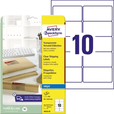 Avery Zweckform Adressetikett J4722-25 tr 250 St./Pack.