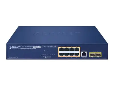 Planet IPv6/IPv4 8-Port 10/100/1000T 802.3bt 95W PoE - 0.1 Gbps - 8-Port