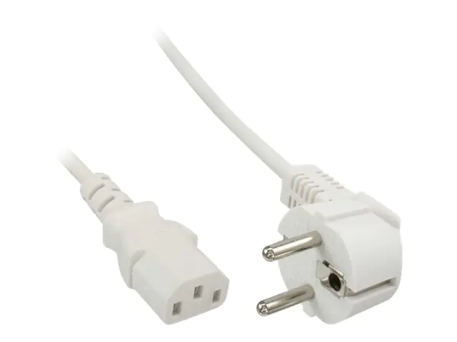 InLine - Stromkabel - power CEE 7/7 (S) gerade zu power IEC 60320 C13 - 30 cm - weiß