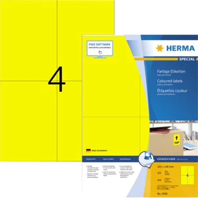 HERMA Etikett SPECIAL 4396 105x148mm gelb 400 St./Pack.