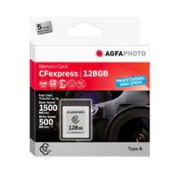 AGFA CFexpress Professional - 128 GB - CFexpress - NAND - 1500 MB/s - 500 MB/s - Kältebeständig - Hitzebeständig - Schockresistent - Röntgensicher