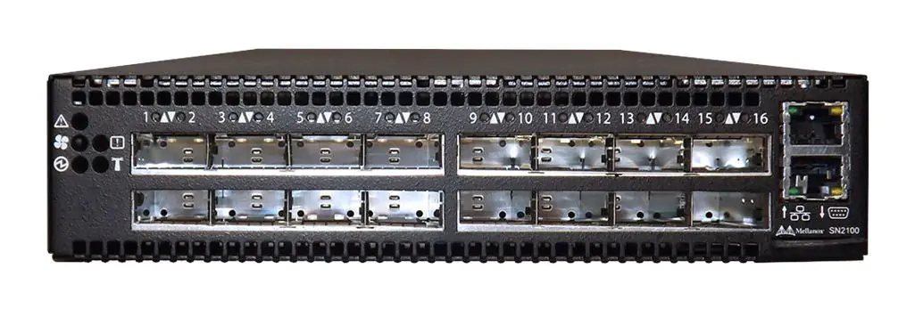 NVIDIA Spectrum SN2100 - Switch - L3 - managed - 16 x 100 Gigabit QSFP28 - Luftstrom von hinten nach vorne - an Rack montierbar