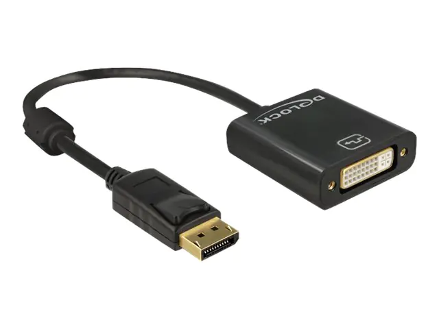 Delock - DisplayPort-Adapter - DisplayPort (M) zu DVI-I (W) - 20 cm - Schwarz