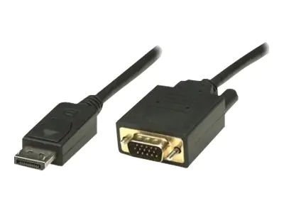 TECHly - Adapterkabel - DisplayPort (M) zu HD-15 (VGA) (M) - 3 m - 1080p-Unterstützung, hauchvergoldete Kontakte - Schwarz