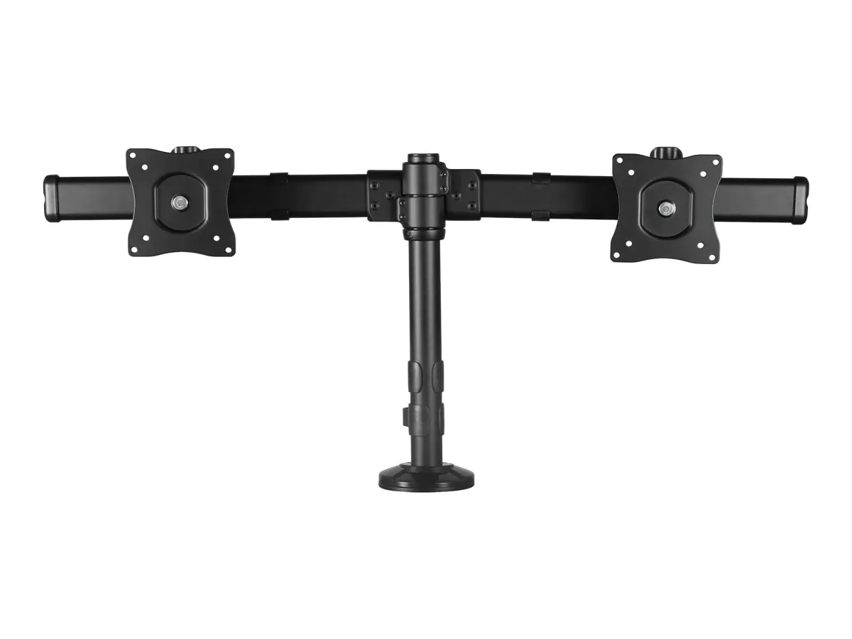 StarTech Dual-Monitor-Arm Halterung - Für bis zu 27-Zoll-Monitore - Flaches Design - Tischhalterung oder Tüllenloch-Monitorhalterung - Aufstellung - für 2 Monitore - Kunststoff, Aluminium, Stahl - Schwarz - Bildschirmgröße: 33-68.6 cm (13"-27") - Tülle, T