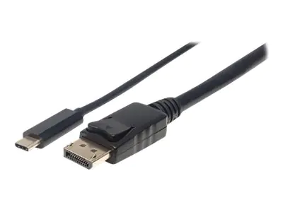 Manhattan USB-C to DisplayPort Cable, 4K@60Hz, 1m, Male to Male, Black, Three Year Warranty, Polybag - Adapterkabel - 24 pin USB-C (M) zu DisplayPort (M) - USB 3.1 - 1 m - 4K Unterstützung - Schwarz