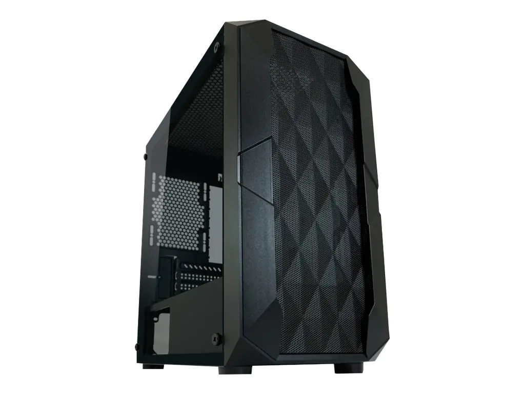 LC Power Gaming 712MB - Polynom_X - Tower - micro ATX - Seitenteil mit Fenster (gehärtetes Glas) - keine Spannungsversorgung - Schwarz - USB/Audio