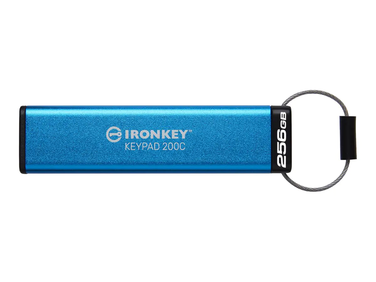 Kingston IronKey Keypad 200C - USB-Flash-Laufwerk - verschlüsselt - 256 GB - USB-C 3.2 Gen 1