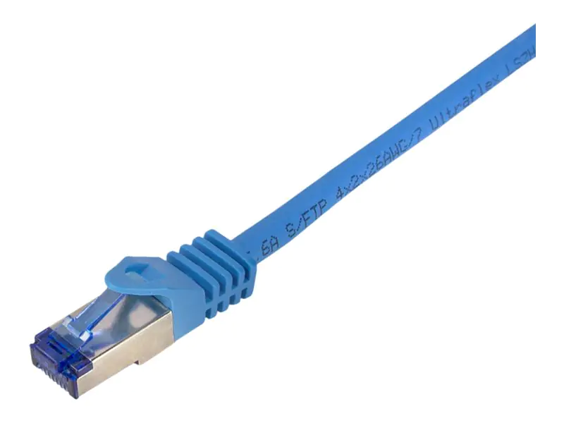 LogiLink Professional Ultraflex - Patch-Kabel - RJ-45 (M) zu RJ-45 (M) - 2 m - 6 mm - S/FTP - CAT 7 (Kabel) / CAT 6a (Anschlüsse) - halogenfrei, ohne Haken, geformt - Blau, RAL 5015