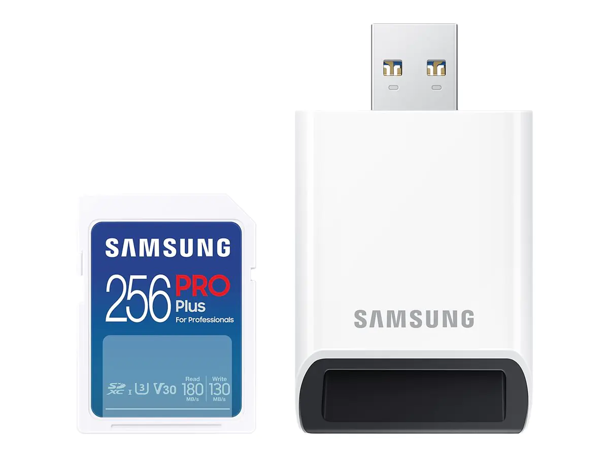 Samsung PRO Plus MB-SD256SB - Flash-Speicherkarte - 256 GB - Video Class V30 / UHS-I U3 - SDXC UHS-I - weiß