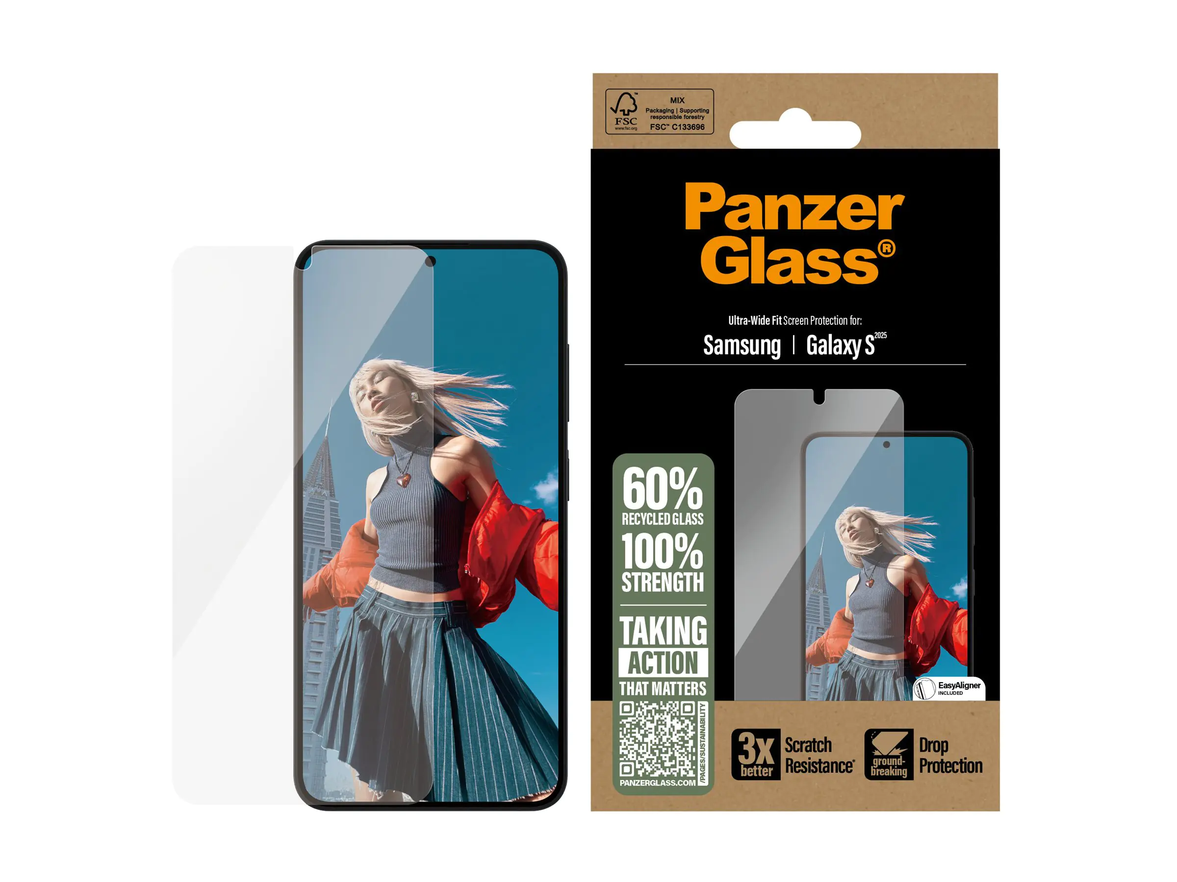 PanzerGlass Bildschirmschutz für Handy - ultrabreite Passform