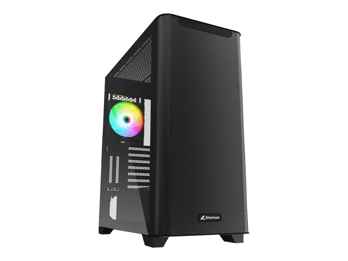 Sharkoon M30 RGB - Mid tower - E-ATX - Seitenteil mit Fenster (gehärtetes Glas) - keine Spannungsversorgung (ATX) - USB/Audio