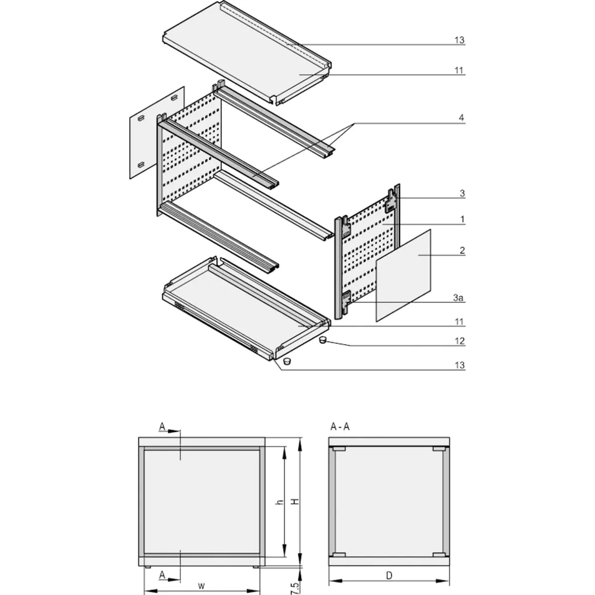 SCHROFF RATIOPAC AIR 19"3/4U 84HP 315D - Rack-Zubehör