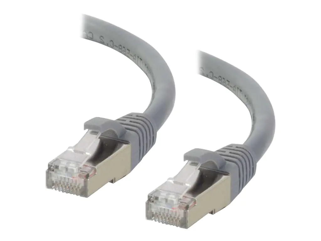 C2G Cat6a Booted Shielded (STP) Network Patch Cable - Patch-Kabel - RJ-45 (M) bis RJ-45 (M) - 20 m - STP - CAT 6a - geformt, ohne Haken, verseilt - Grau