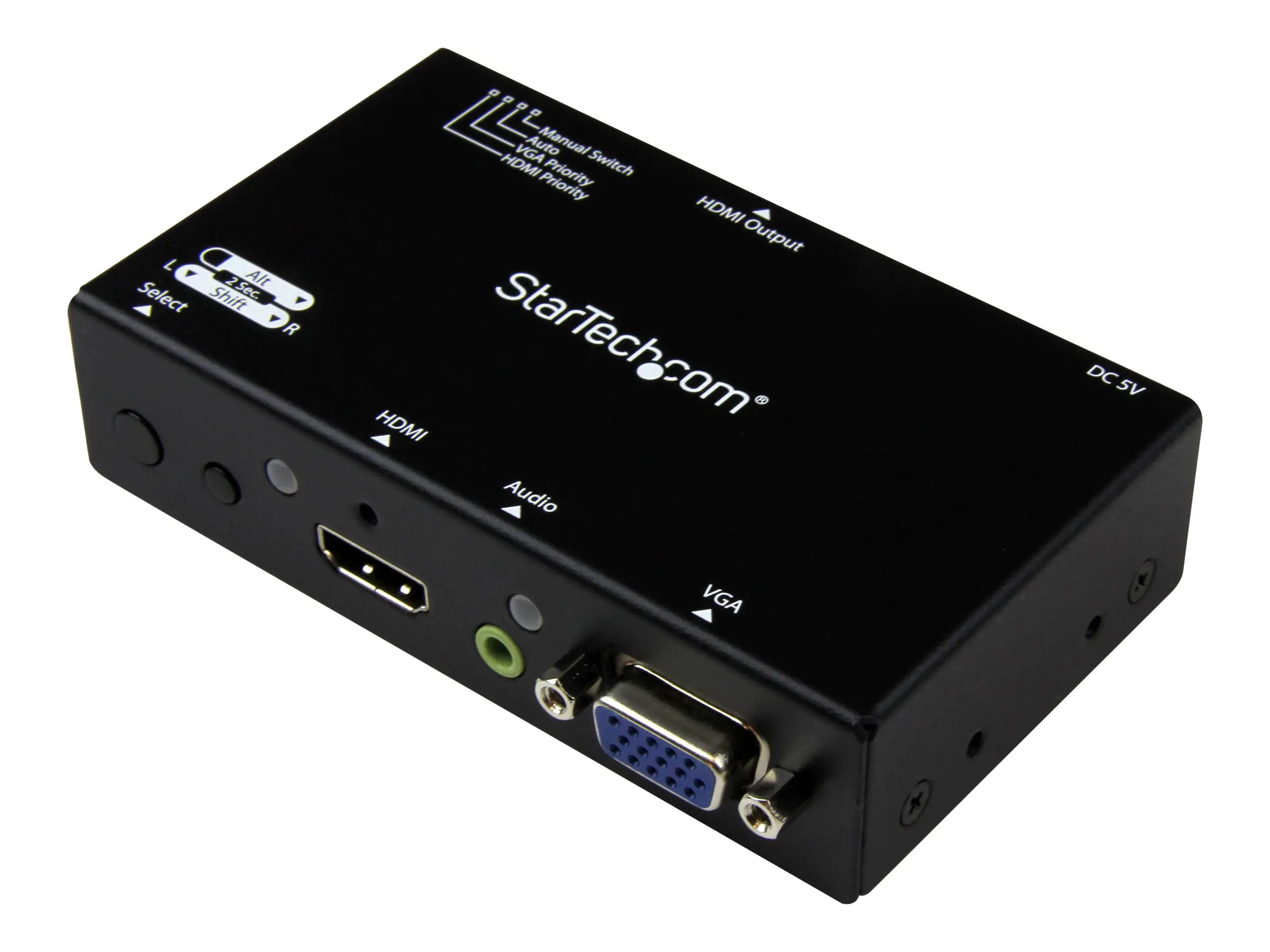 StarTech 2 Port VGA + HMDI auf HDMI Konverter Switch / Verteiler mit Vorrangsschaltung - Multiformat HDMI/VGA Auto Umschalter 1080p - Video/Audio-Schalter - Desktop - für P/N: SVA5N3NEUA