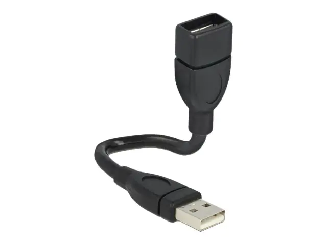 Delock ShapeCable - USB-Verlängerungskabel - USB (W) zu USB (M) - 15 cm - Schwarz