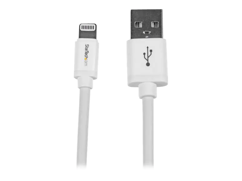 StarTech 2m Apple 8 Pin Lightning Connector auf USB Kabel - Weiß - USB Kabel für iPhone / iPod / iPad - Ladekabel / Datenkabel - Lightning-Kabel - Lightning männlich zu USB männlich - 2 m - Doppelisolierung - weiß - für P/N: KITBXAVHDPEU, KITBXAVHDPNA, KI