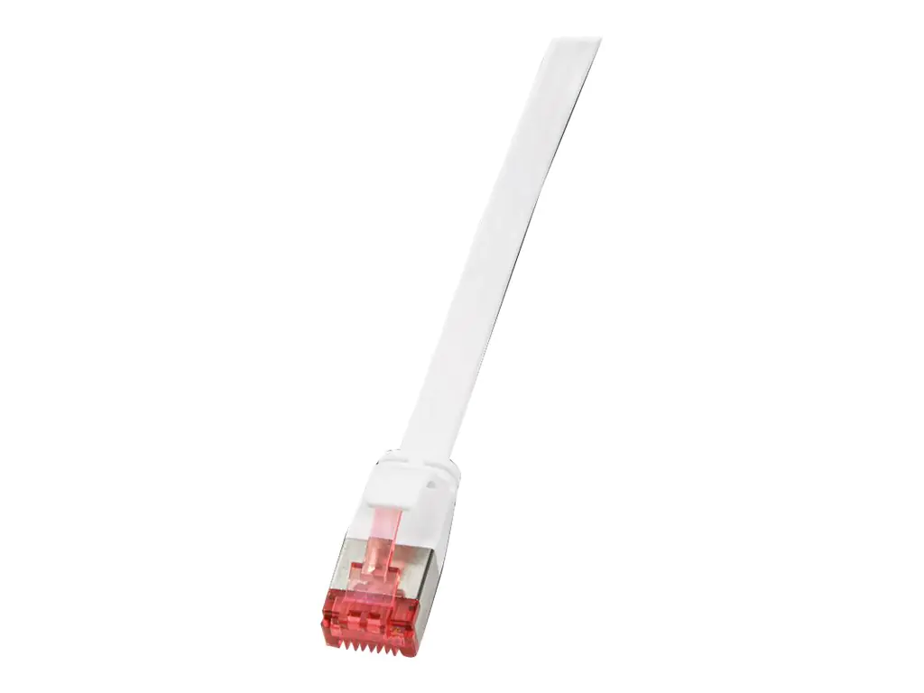 LogiLink SlimLine - Patch-Kabel - RJ-45 (M) bis RJ-45 (M) - 1 m - U/FTP, PiMF - CAT 6 - geformt, ohne Haken, flach - weiß