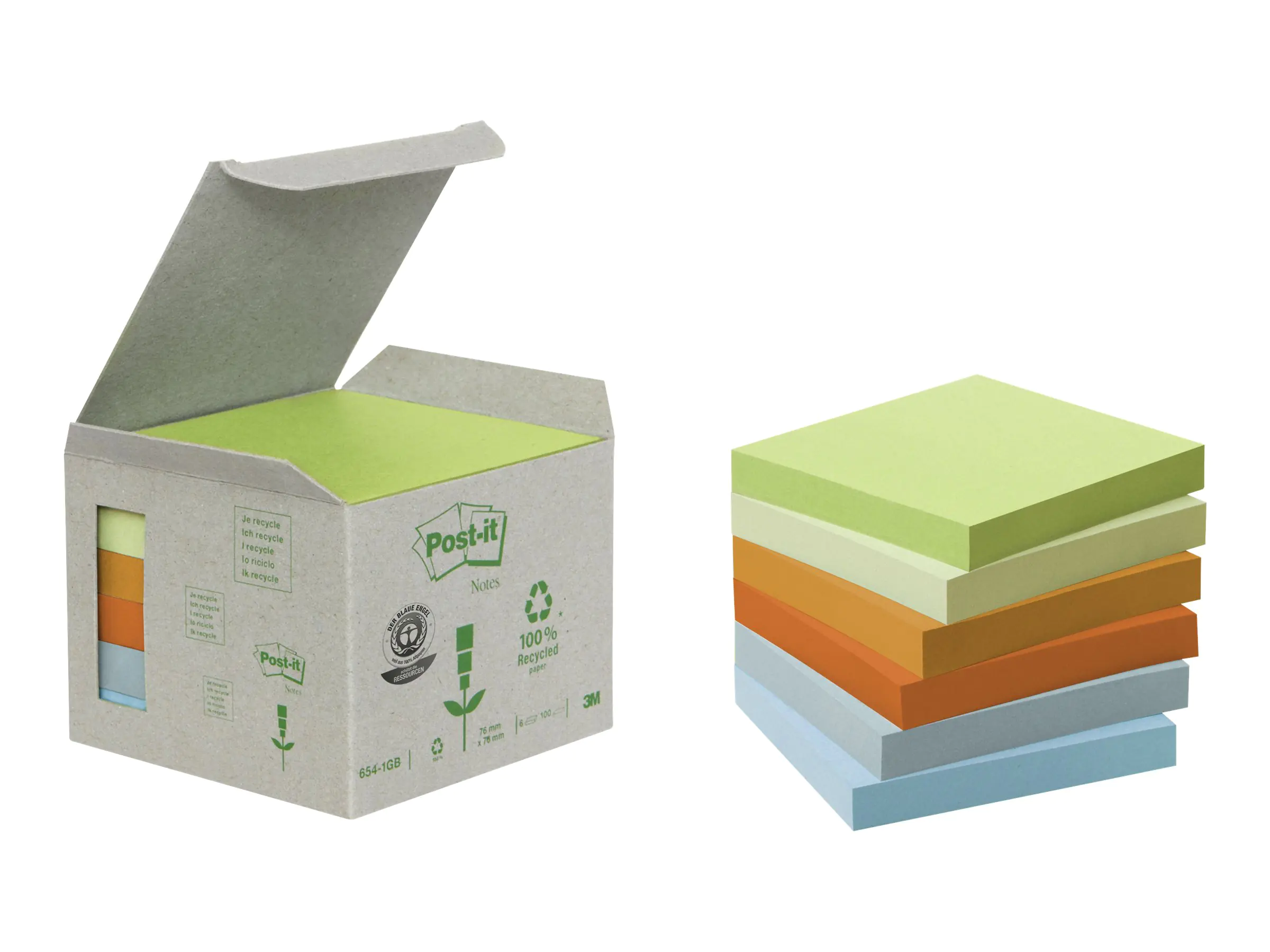 3M Post-it - Haftnotizen - 76 x 76 mm - 600 Blatt (6 x 100) 6541GB