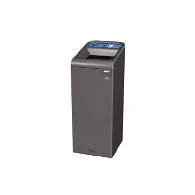Rubbermaid Abfallsammelsystem 49,5 x 97,5 x 36,7 cm (B x H x T) 57l 1 Sortierfach Stahl, verzinkt grau/blau