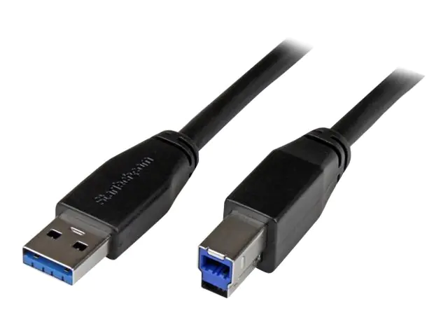 StarTech 5m Aktives USB 3.0 USB-A auf USB-B Kabel - USB A zu USB B Anschlusskabel - USB 3.1 Gen 1 (5 Gbit/s) - USB-Kabel - USB Type B (M) zu USB Typ A (M) - USB 3.0 - 5 m - geformt - Schwarz - für P/N: ST1030USBM