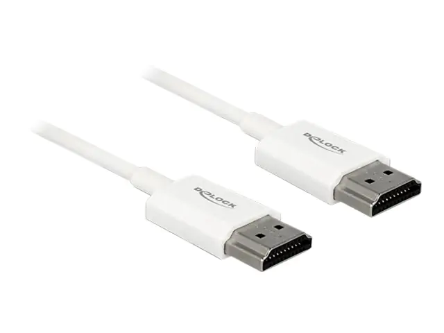 Delock High Speed HDMI with Ethernet - HDMI mit Ethernetkabel - HDMI (M) bis HDMI (M) - 4.5 m - Dreifachisolierung - weiß - 4K Unterstützung